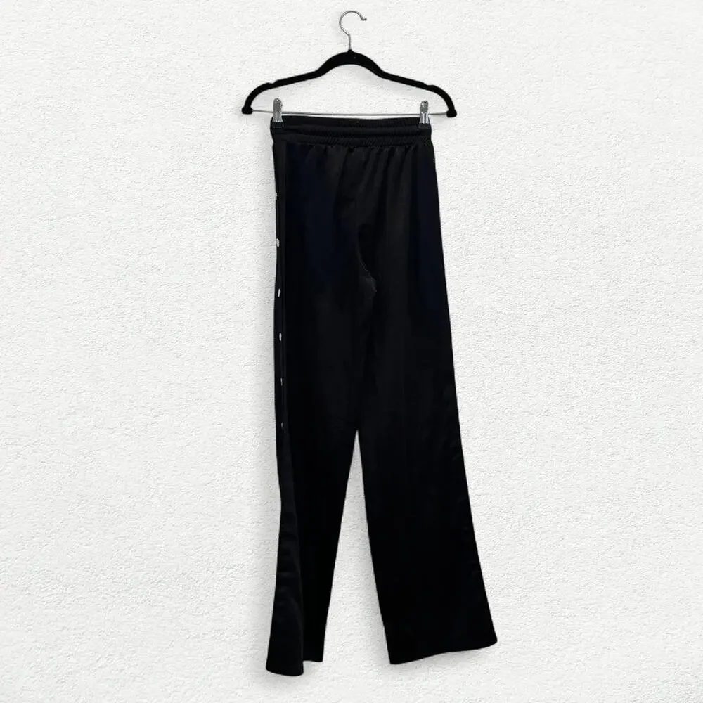 Snap On Snap Off Track Pants in Black with Silver Buttons - Picture 5 of 8